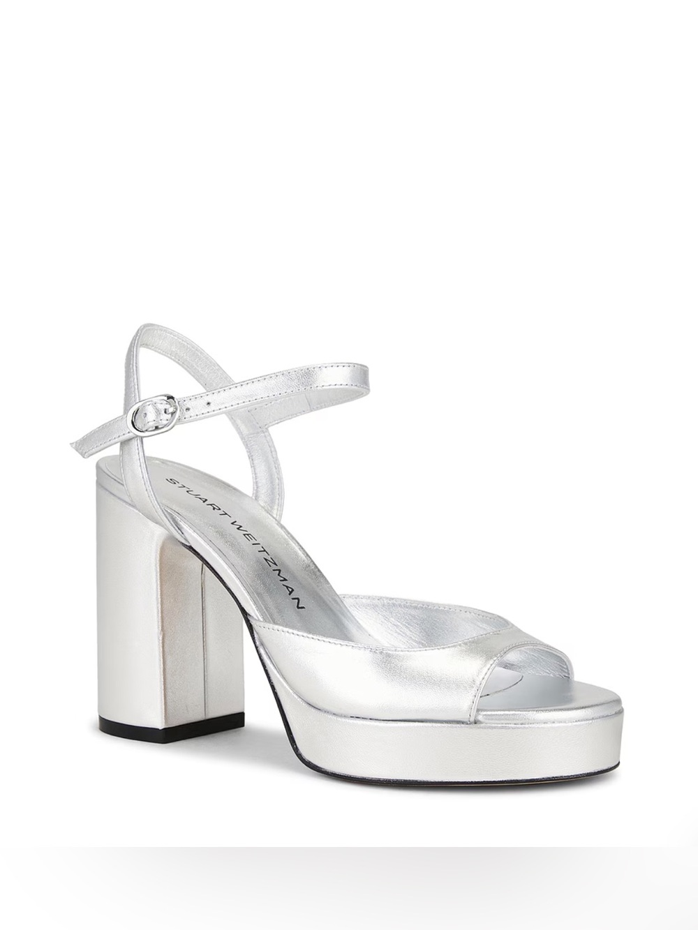 Stuart Weitzman Dayna li Platform Sandals, Silver, Size  7 / 37EU, NWOT